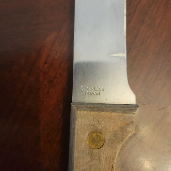Vintage The Cooks Bazaar Knife With Wooden Handle & 8" Stainless Steel Blade - Picture 4 of 5